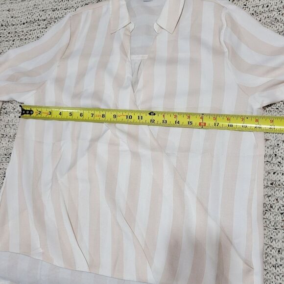 HYFVE striped wrap blouse Sz M Tan - Picture 8 of 13